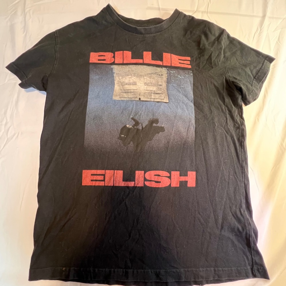Billie Eilish Small T-Shirt Black 2024 Album Graphic Tee Concert Fan Gear Dark